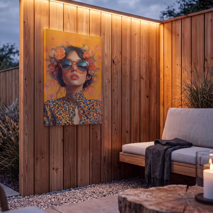 Buiten canvas - Vrouw - Bloemen - Aesthetic - Oranje — 4