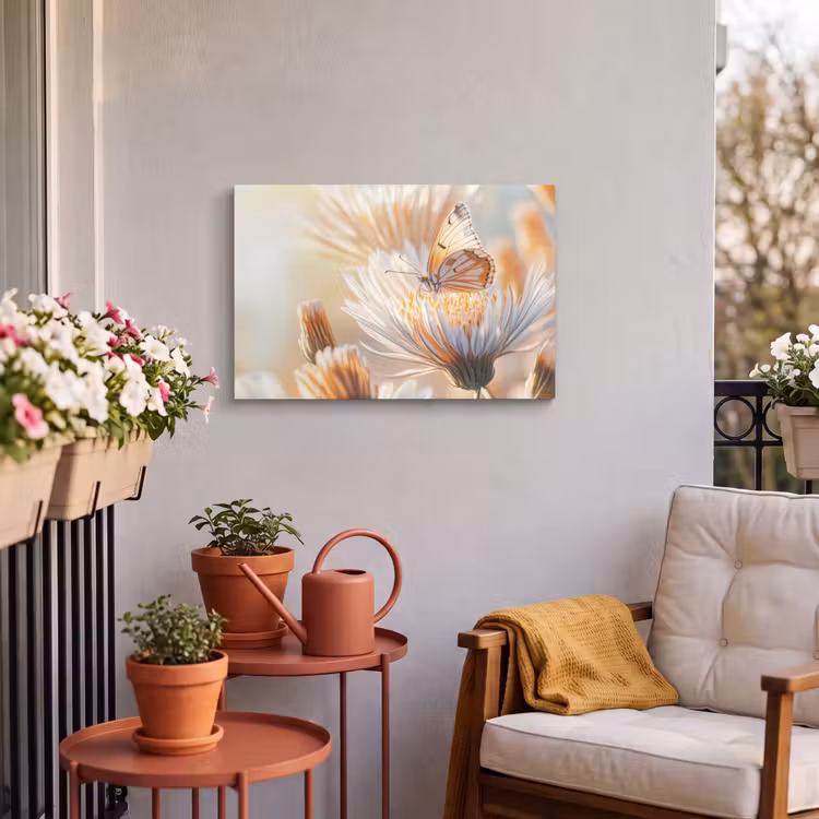 Buiten canvas - Vlinder - Bloem - Oranje — 4