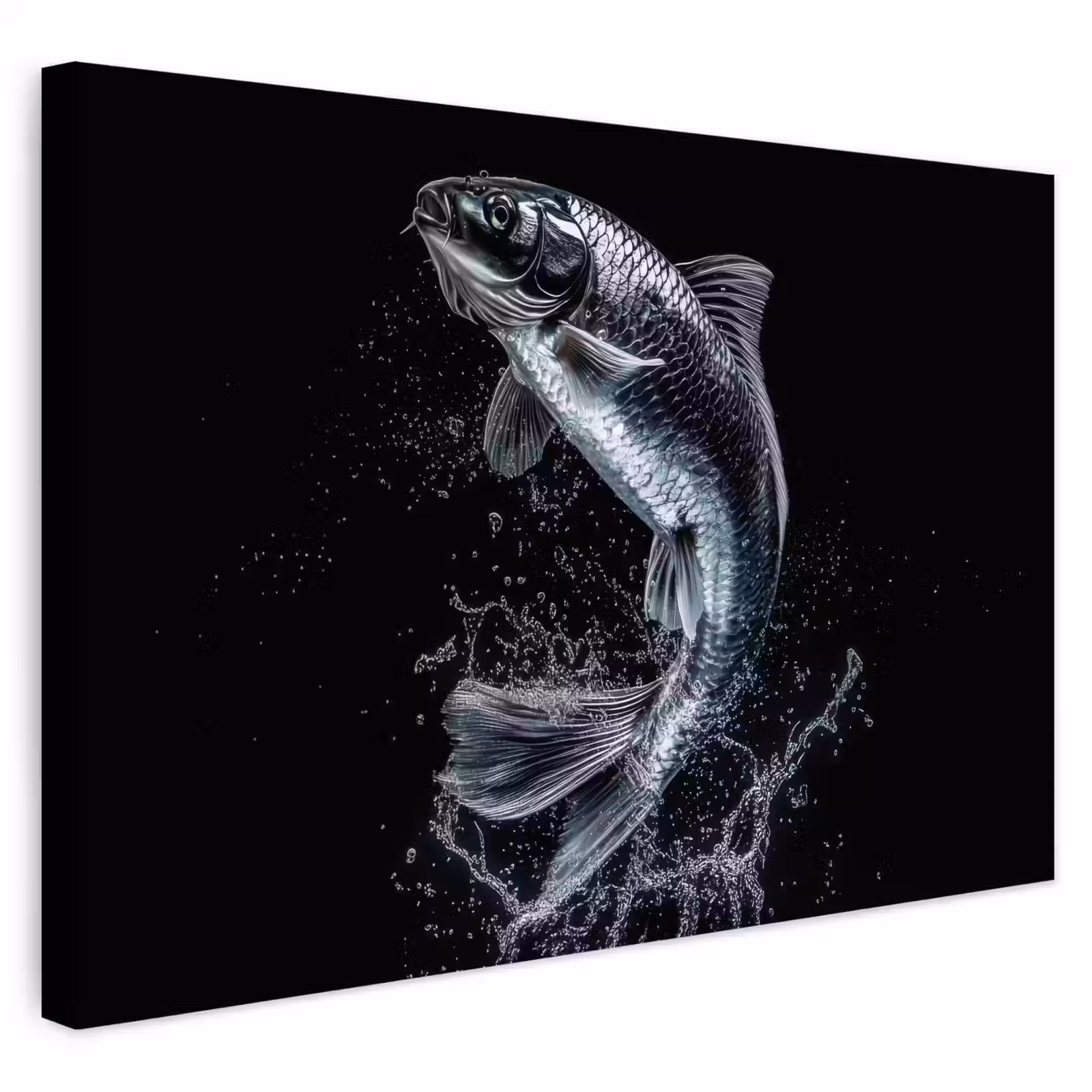 Buiten canvas - Vis - Koi - Zwart - Water — 1