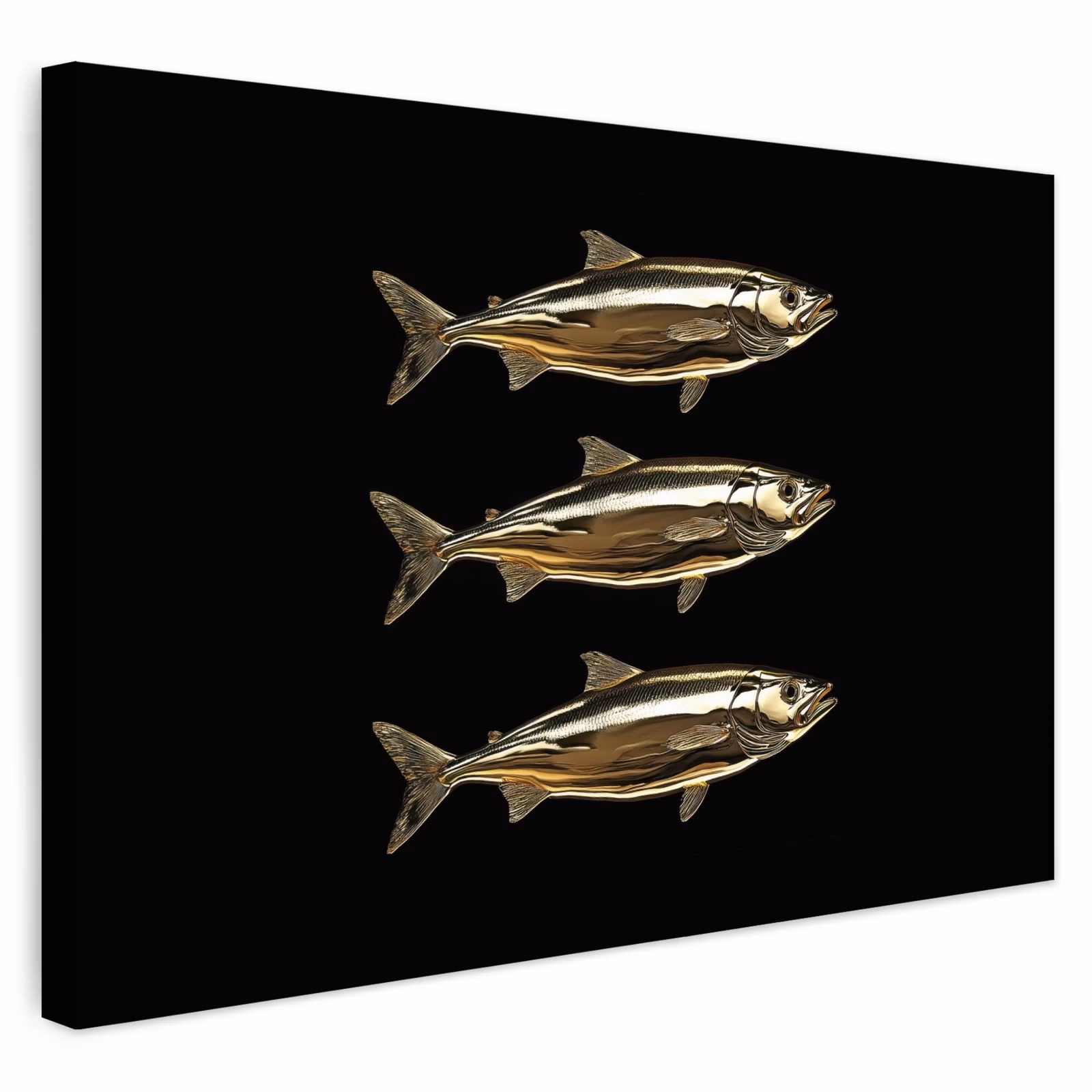 Buiten canvas - Vissen - Goud - Zwart — 1