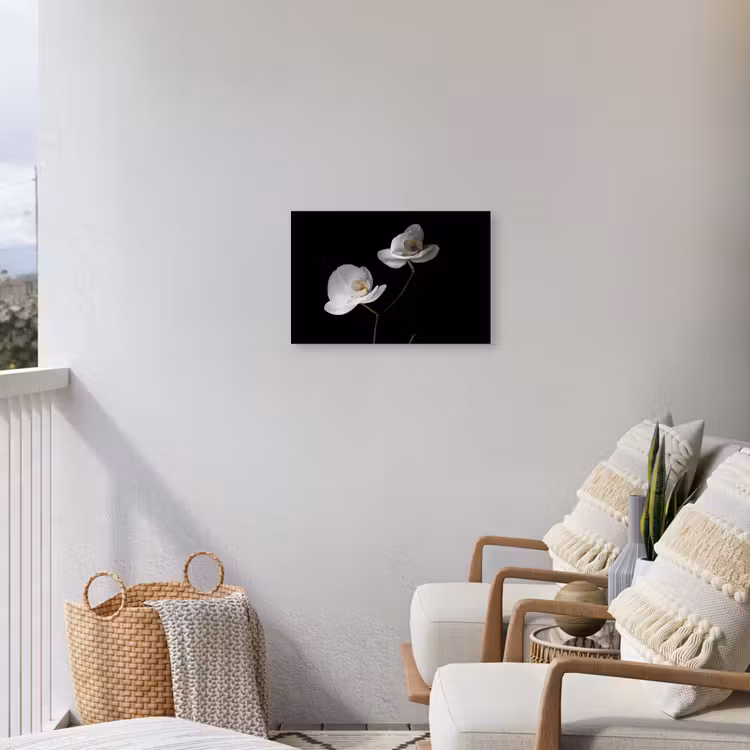 Buiten canvas - Orchidee - Bloemen - Zwart - Wit - Stilleven — 4