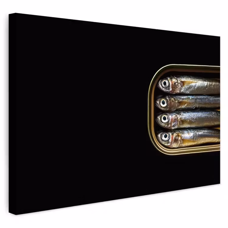 Buiten canvas - Sardines - Blik - Zwart - Vissen — 1