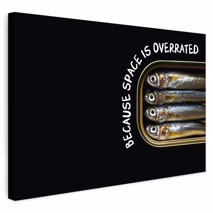 Buiten canvas - Sardines - Tekst - Vis - Blik — 1