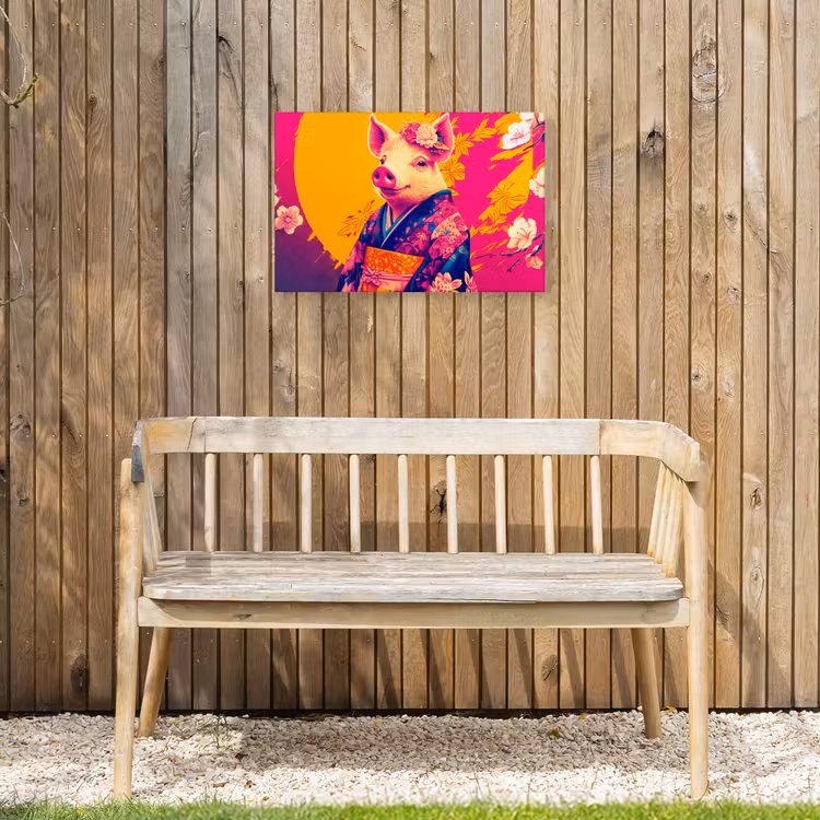 Buiten canvas - Varken - Bloemkroon - Kimono - Abstract — 3