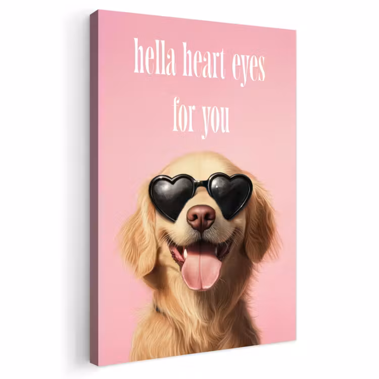 Buiten canvas - Zonnebril - Hartjes - Hond - Valentijn — 1