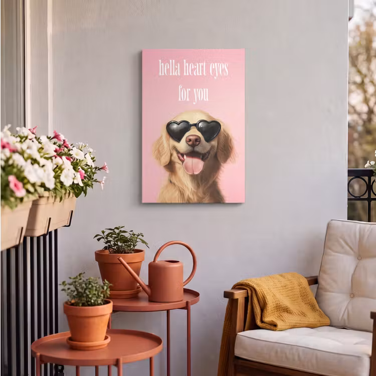 Buiten canvas - Zonnebril - Hartjes - Hond - Valentijn — 4