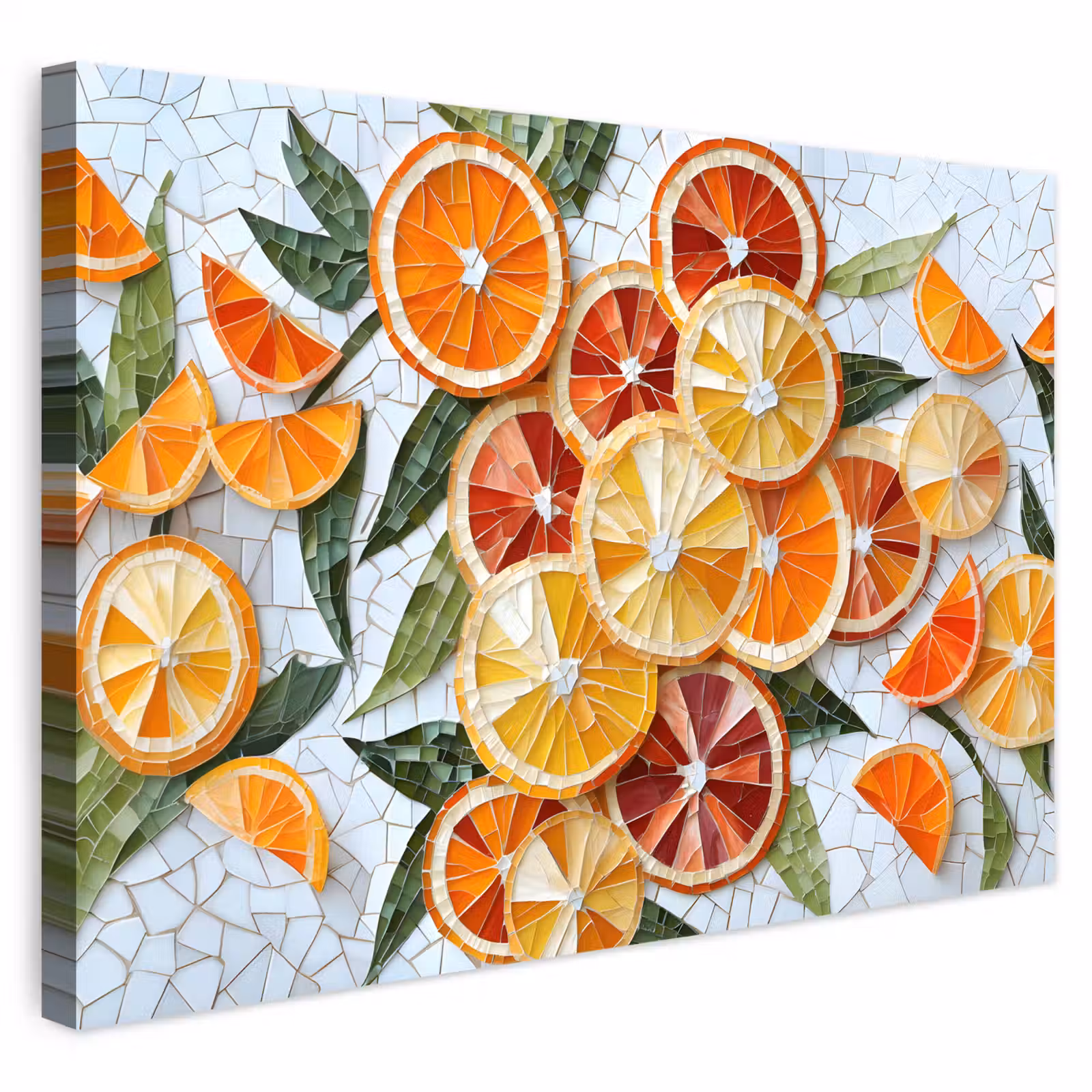 Buiten canvas - Schijfjes - Fruit - Oranje - Mozaïek — 1