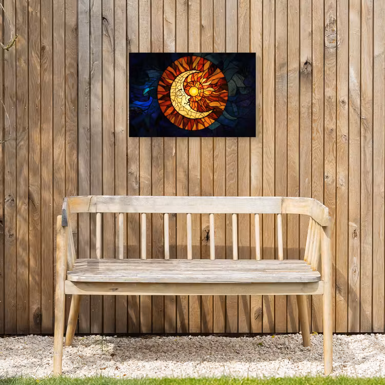 Buiten canvas - Mozaïek - Glas - Maan - Donkerblauw — 3
