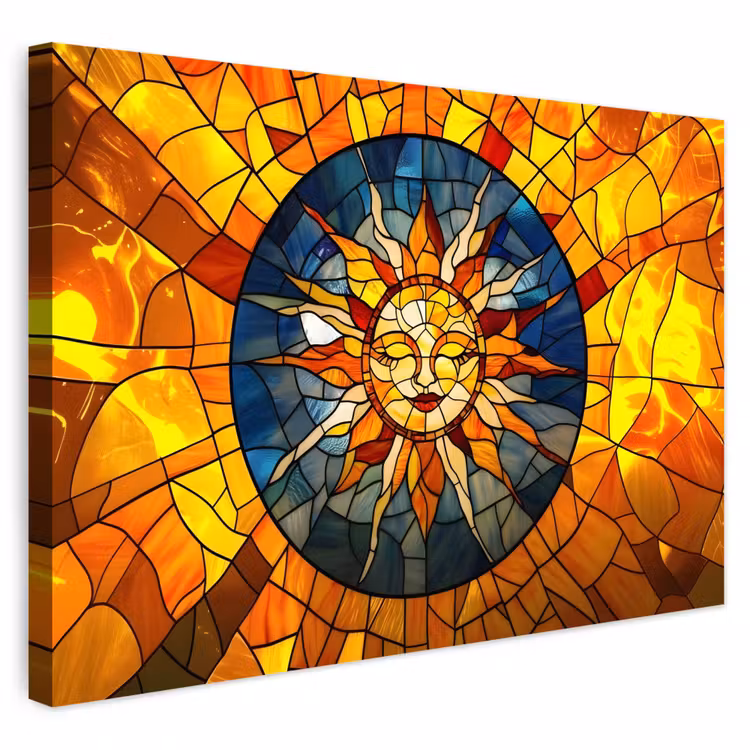 Buiten canvas - Mozaïek - Zon - Geel - Cirkel — 1