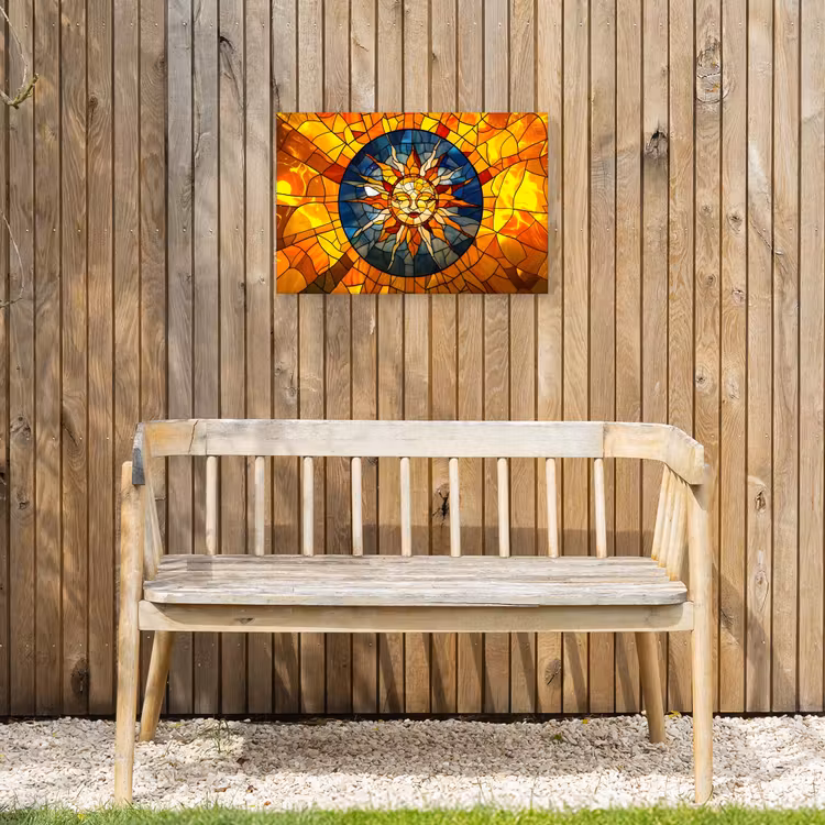 Buiten canvas - Mozaïek - Zon - Geel - Cirkel — 3