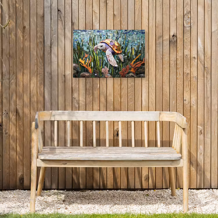 Buiten canvas - Schildpad - Zeewier - Mozaïek — 3