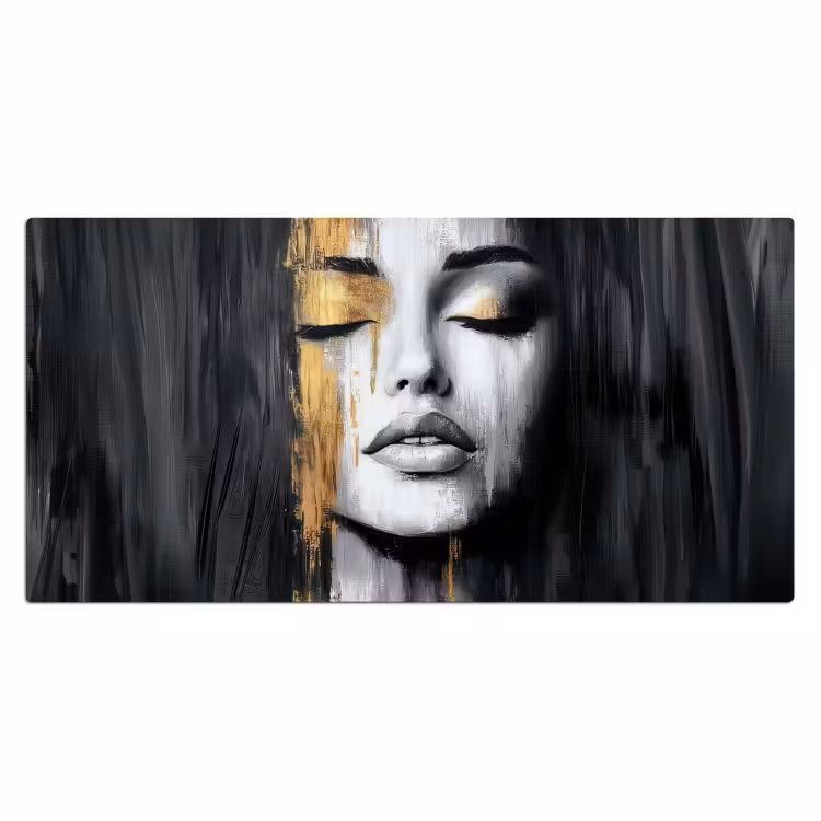 Bureau onderlegger - Gezicht - Vrouw - Penseelstreken - Abstract — 1