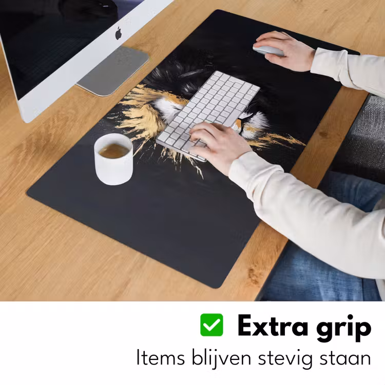 Bureau onderlegger - Leeuw - Gesplitst - Zwart - Lijn — 5