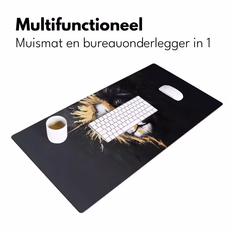 Bureau onderlegger - Leeuw - Gesplitst - Zwart - Lijn — 6
