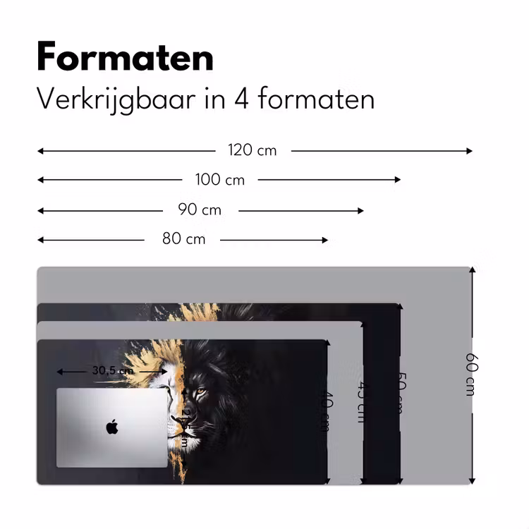 Bureau onderlegger - Leeuw - Gesplitst - Zwart - Lijn — 7