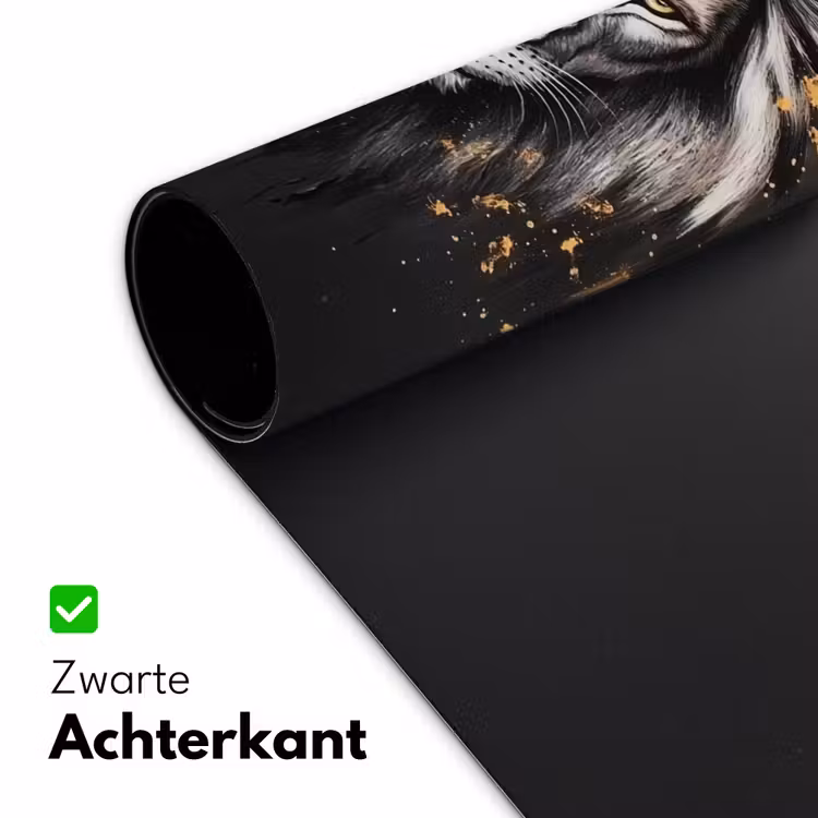 Bureau onderlegger - Leeuw - Portret - Verfspatten - Grijs — 4