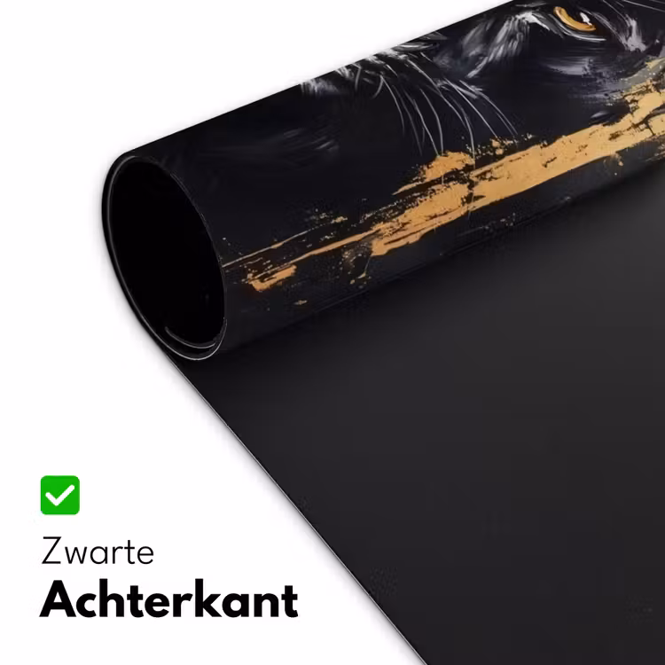 Bureau onderlegger - Panter - Zwart - Abstract - Verfstreken — 4