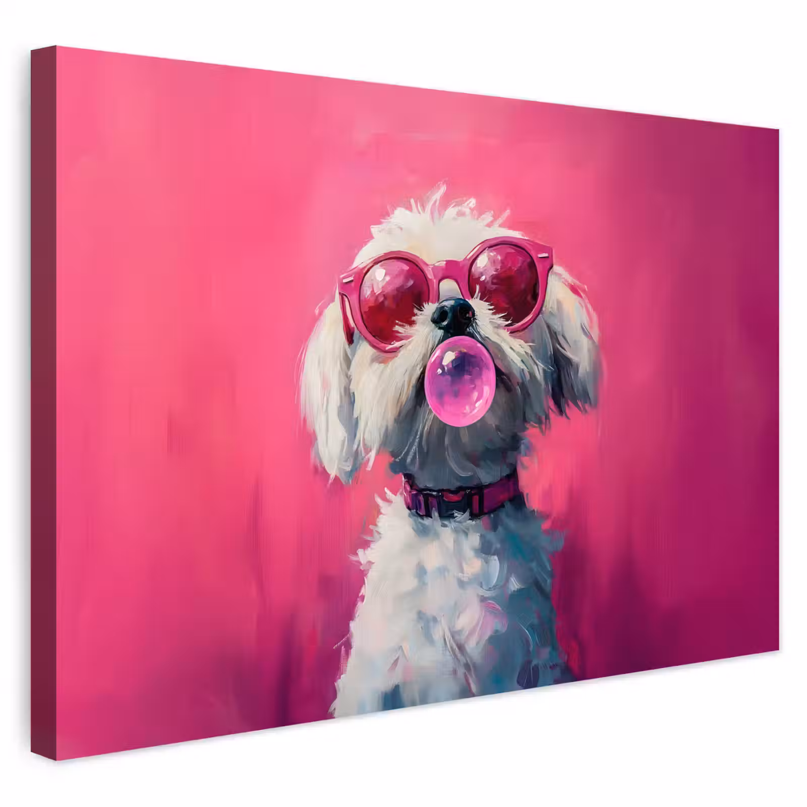 Buiten canvas - Pink - Hond - Bubbel — 1