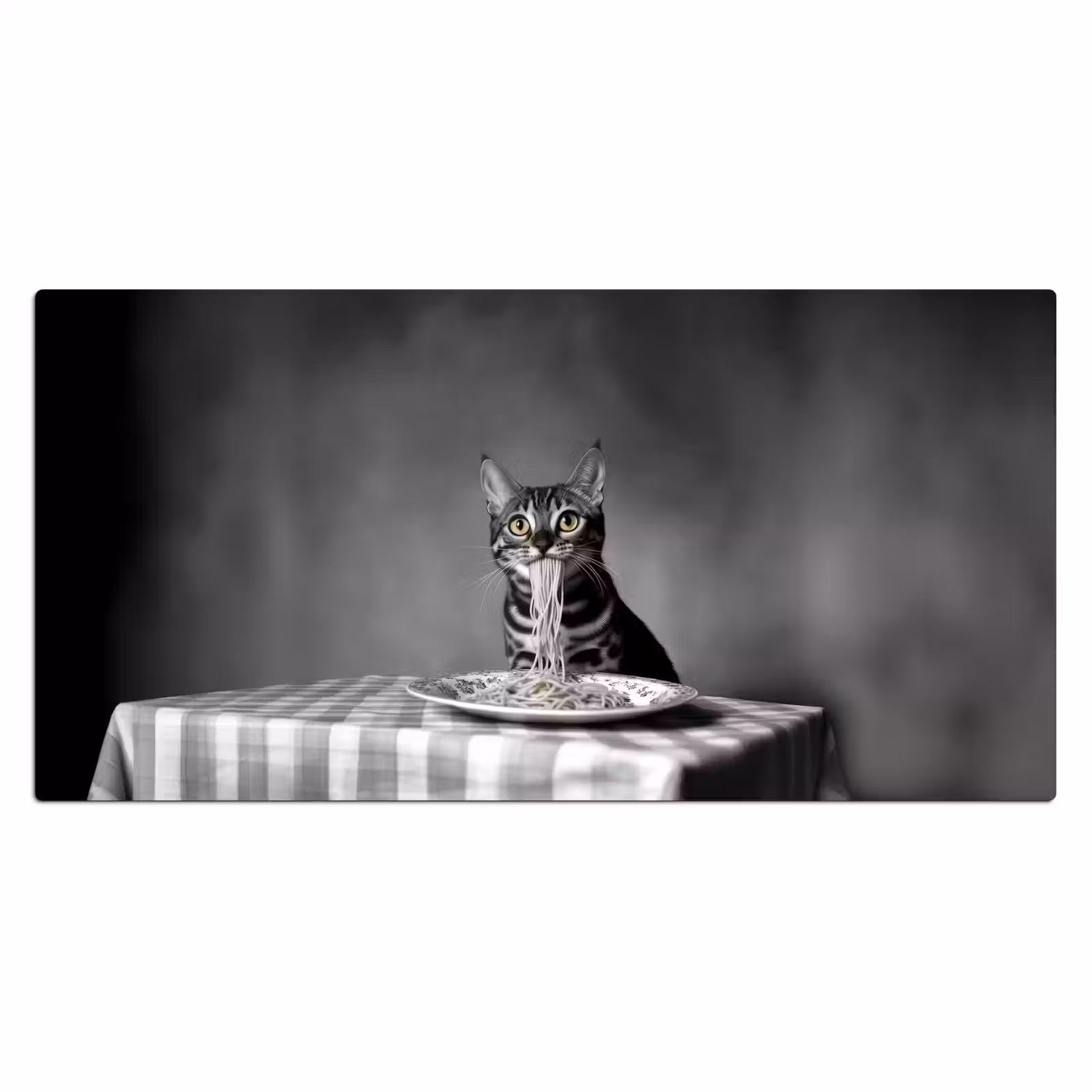 Bureau onderlegger - Bengaal - Kat - Tafelkleed - Zwart - Wit - Dier — 1