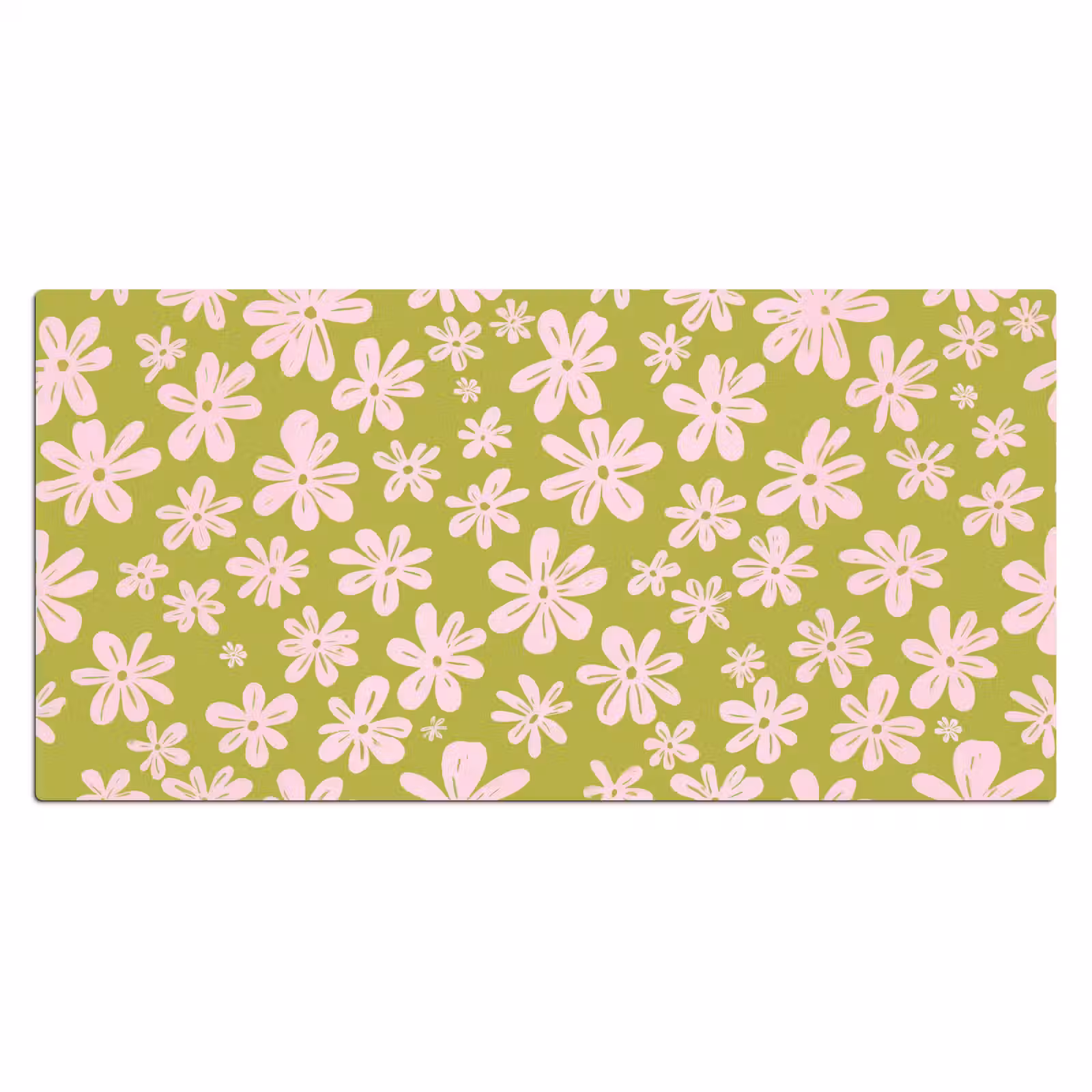 Bureau onderlegger - Bloemen - Roze - Getekend - Patroon — 1