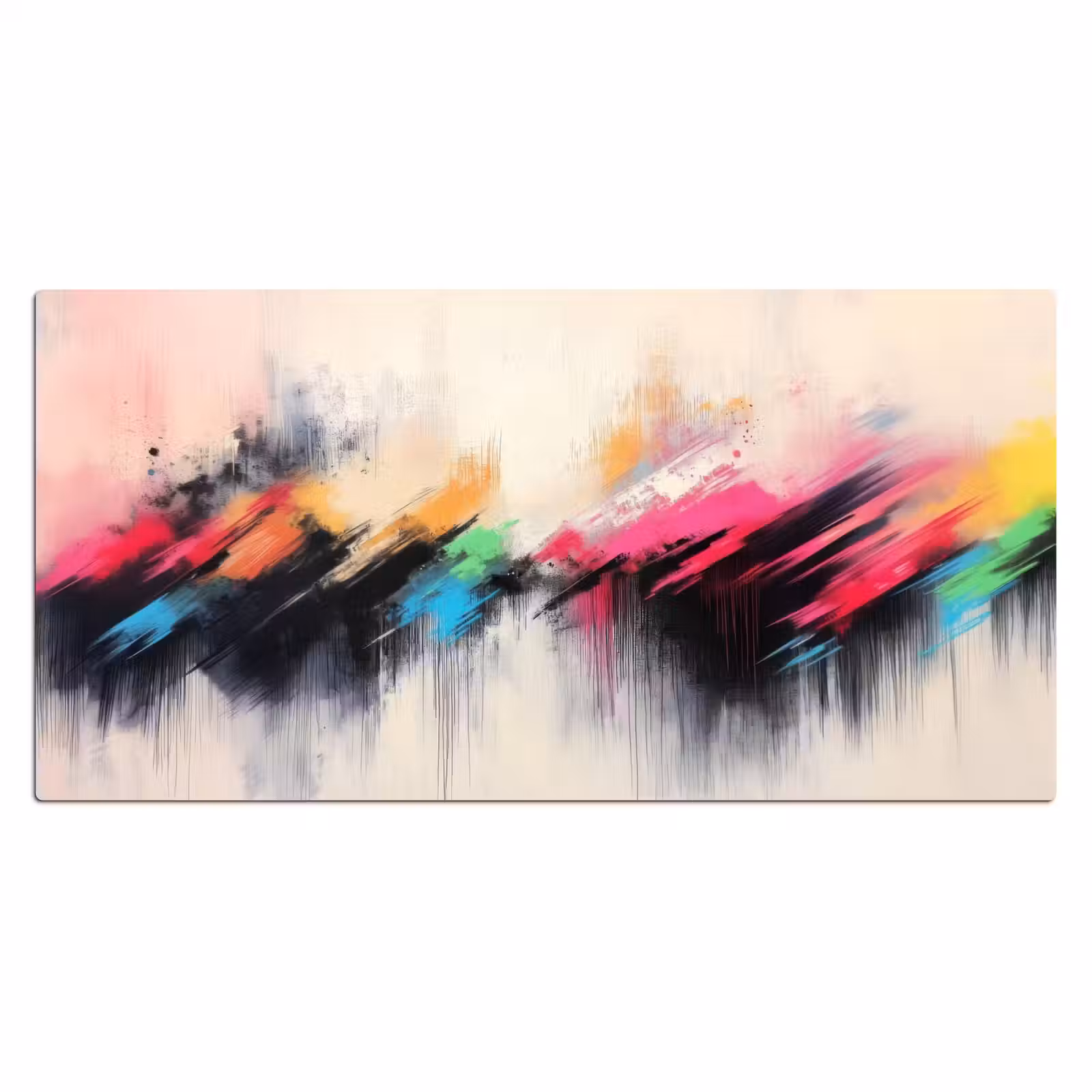 Bureau onderlegger - Dynamisch - Abstract - Kleurrijk - Zwart — 1