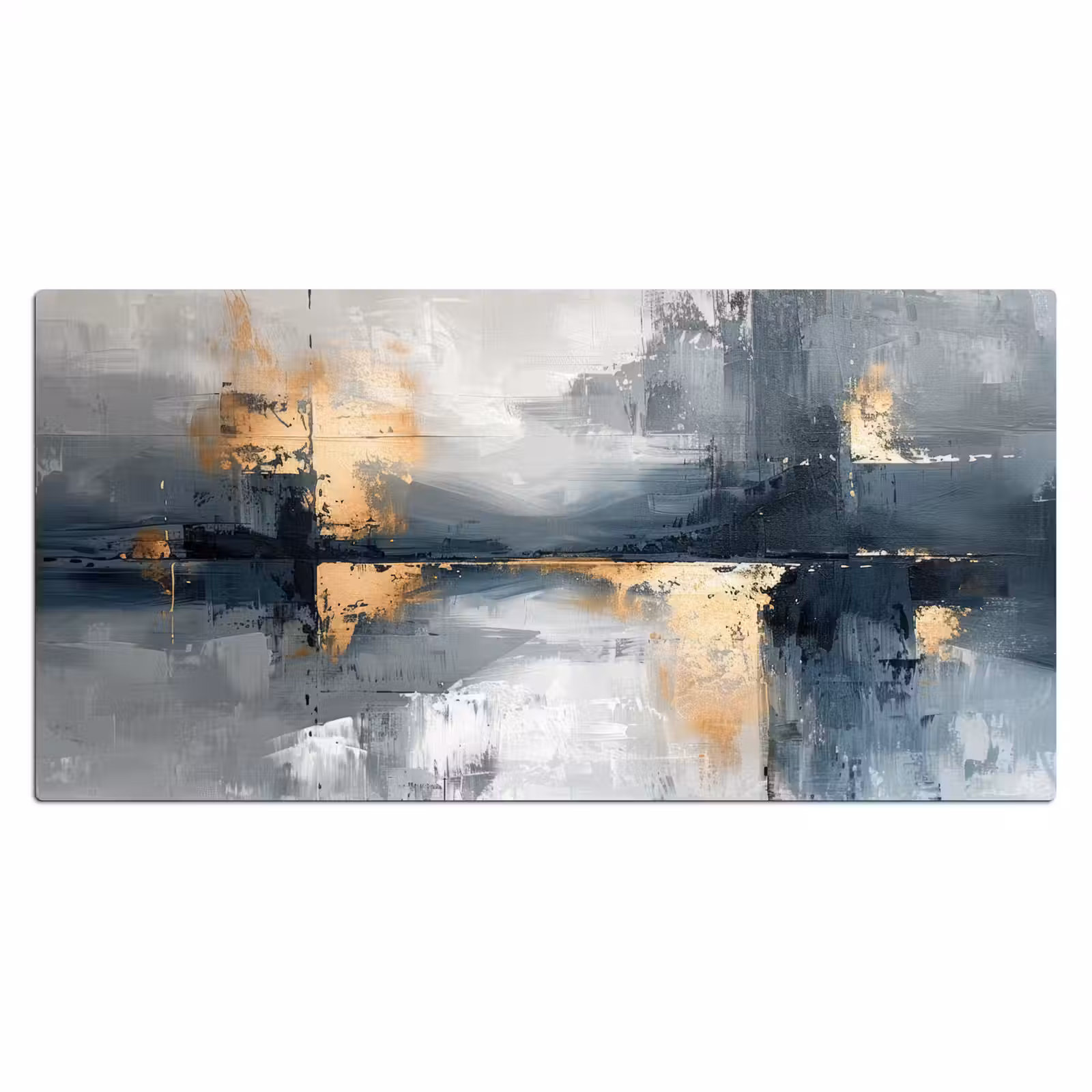 Bureau onderlegger - Kunst - Grijs - Goud - Abstract — 1