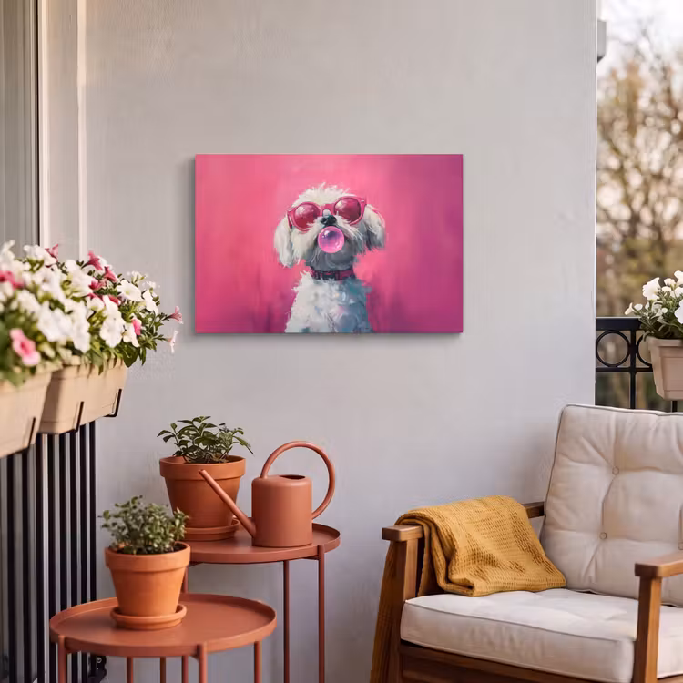 Buiten canvas - Pink - Hond - Bubbel — 4