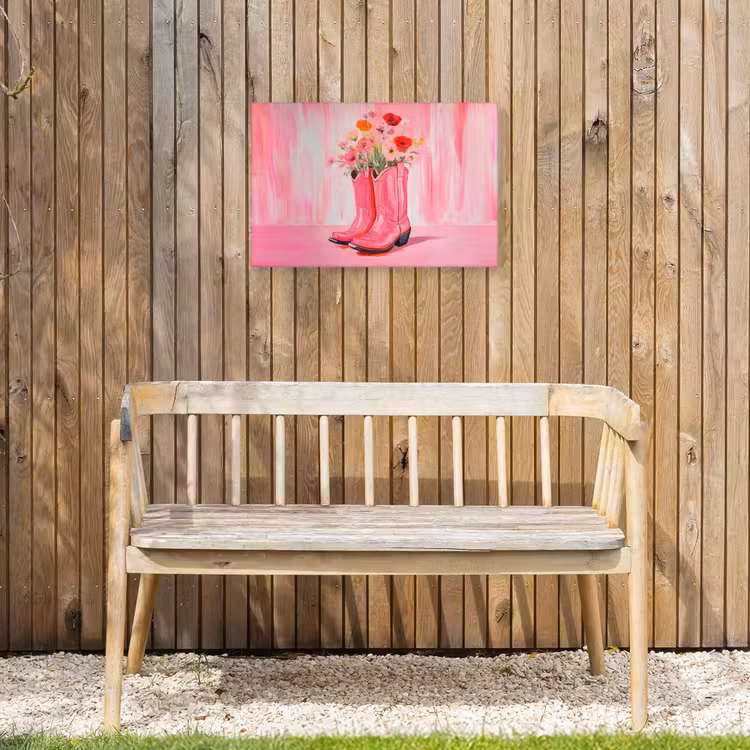 Buiten canvas - Roze - Bloemen - Cowboy — 3