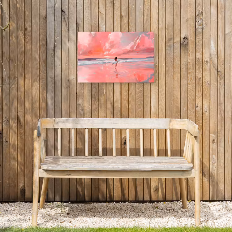 Buiten canvas - Roze - Surfen - Zee — 3