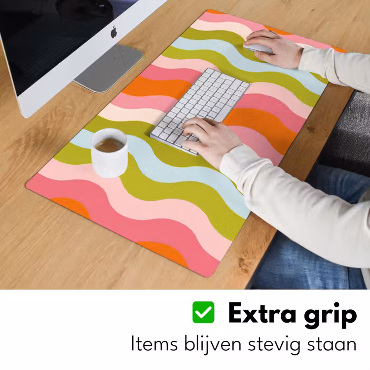 Bureau onderlegger - Banen - Golven - Kleurrijk - Verticaal — 5