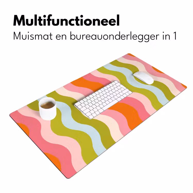 Bureau onderlegger - Banen - Golven - Kleurrijk - Verticaal — 6
