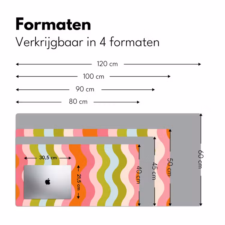 Bureau onderlegger - Banen - Golven - Kleurrijk - Verticaal — 7