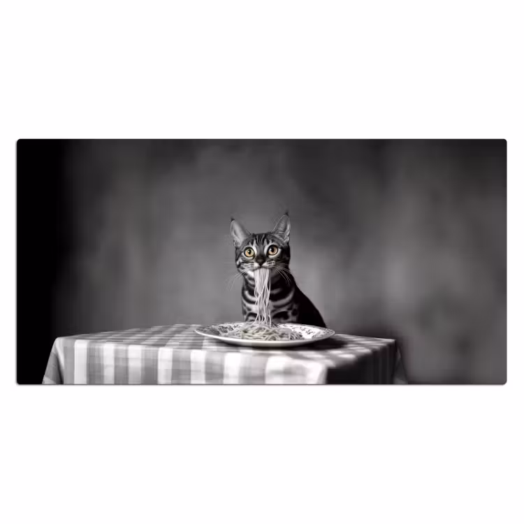 Bureau onderlegger - Bengaal - Kat - Tafelkleed - Zwart - Wit - Dier — 1