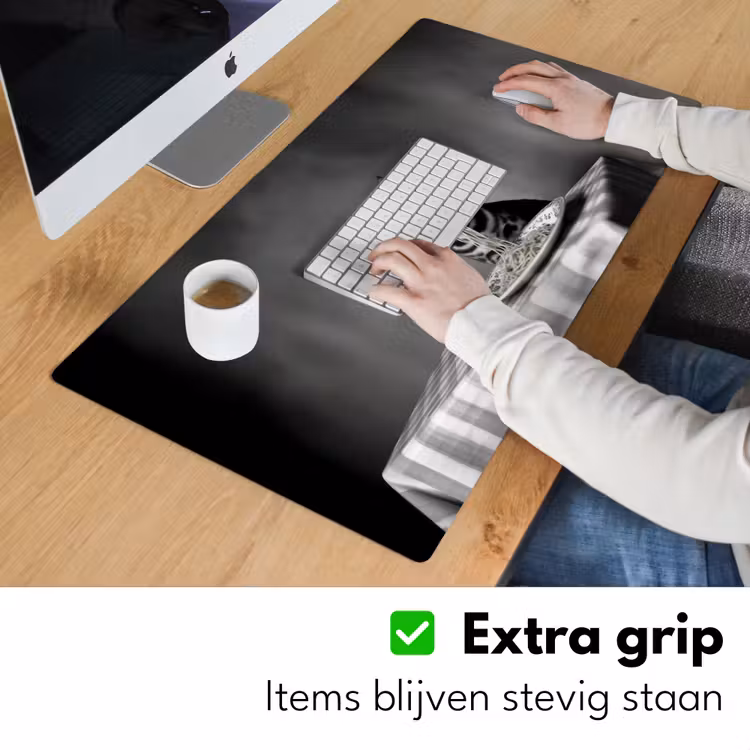 Bureau onderlegger - Bengaal - Kat - Tafelkleed - Zwart - Wit - Dier — 5
