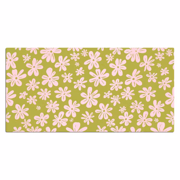 Bureau onderlegger - Bloemen - Roze - Getekend - Patroon — 1