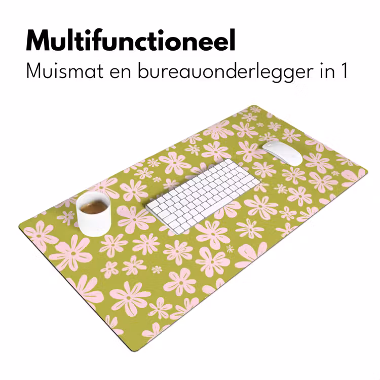 Bureau onderlegger - Bloemen - Roze - Getekend - Patroon — 6