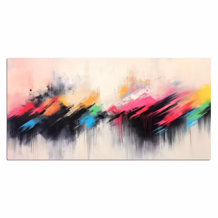 Bureau onderlegger - Dynamisch - Abstract - Kleurrijk - Zwart — 1