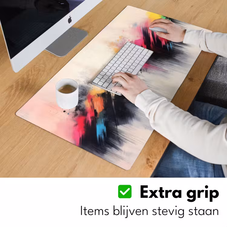 Bureau onderlegger - Dynamisch - Abstract - Kleurrijk - Zwart — 5