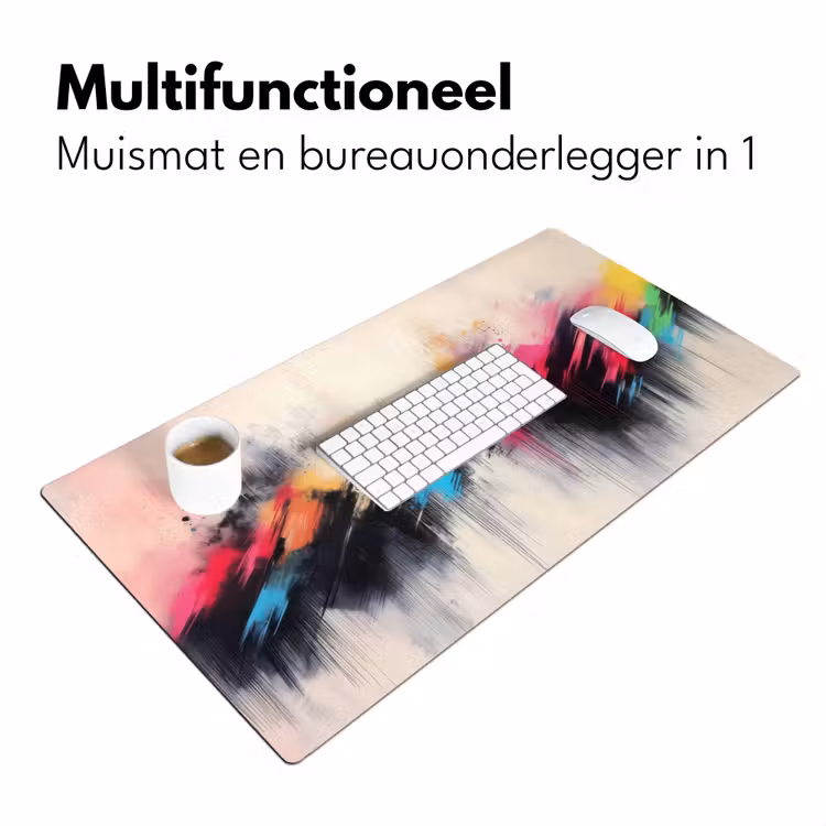 Bureau onderlegger - Dynamisch - Abstract - Kleurrijk - Zwart — 6