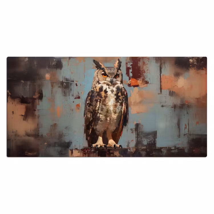 Bureau onderlegger - Geschilderd - Abstract - Uil - Bruin — 1