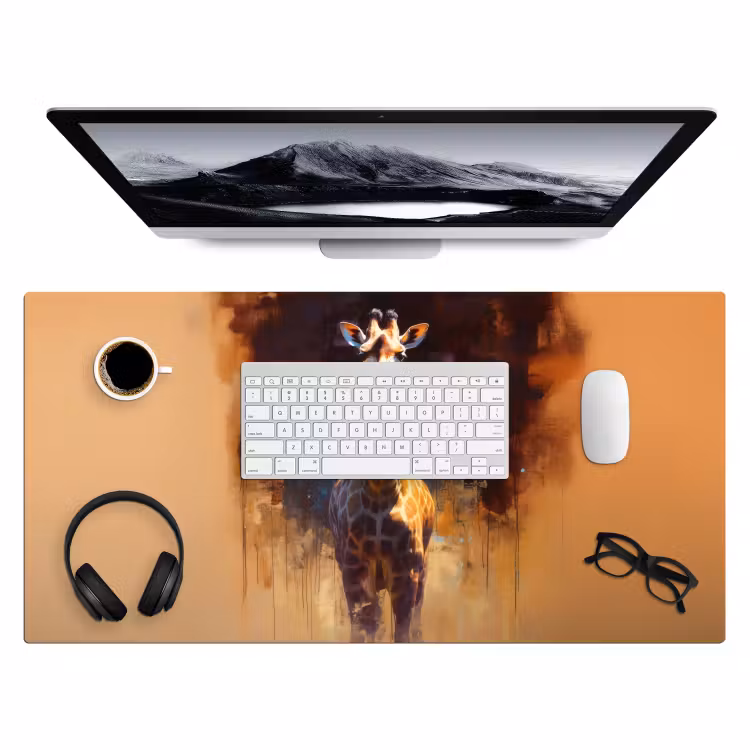 Bureau onderlegger - Giraf - Bruin - Abstract - Geschilderd — 3