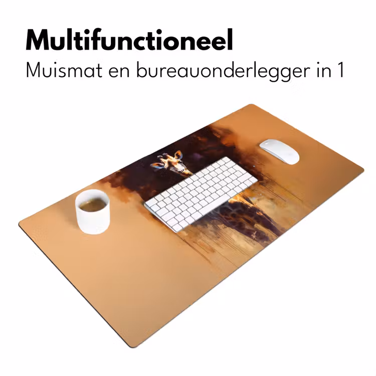 Bureau onderlegger - Giraf - Bruin - Abstract - Geschilderd — 6