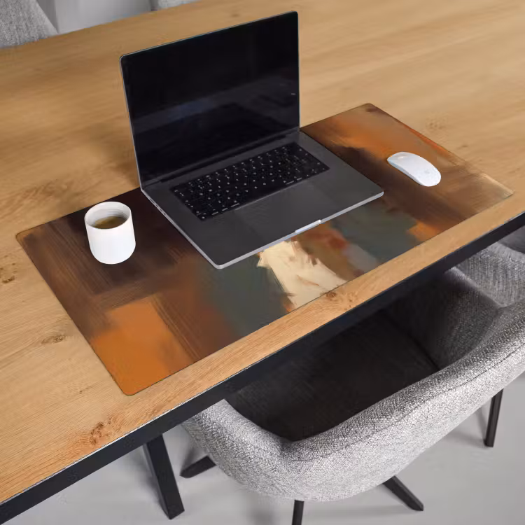 Bureau onderlegger - Kat - Geschilderd - Artistiek - Wit — 2