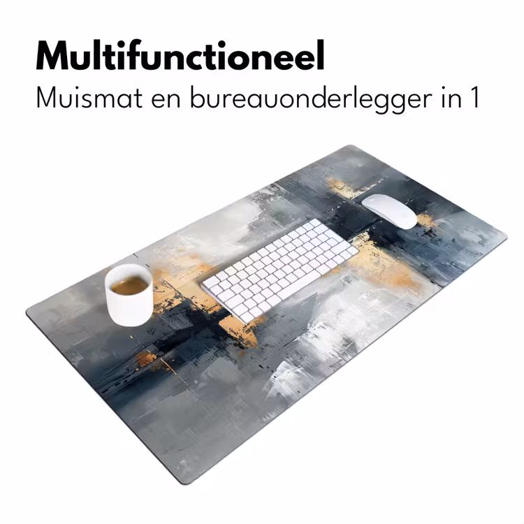 Bureau onderlegger - Kunst - Grijs - Goud - Abstract — 6