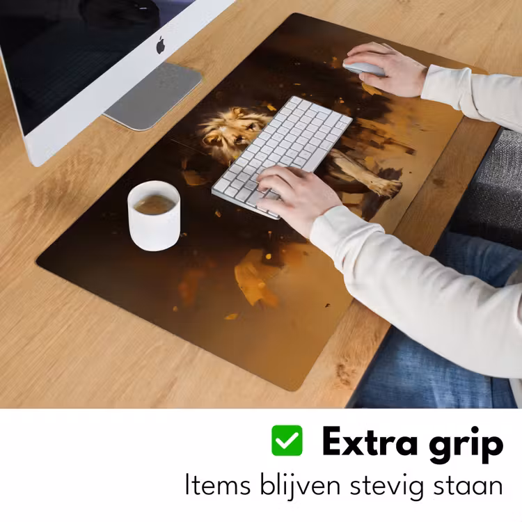 Bureau onderlegger - Leeuw - Geschilderd - Abstract - Goud — 5
