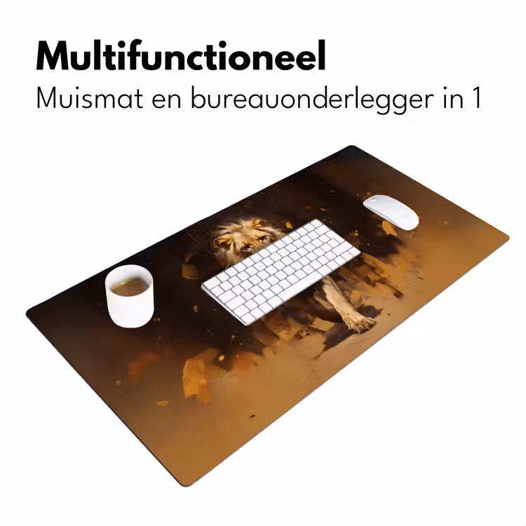 Bureau onderlegger - Leeuw - Geschilderd - Abstract - Goud — 6