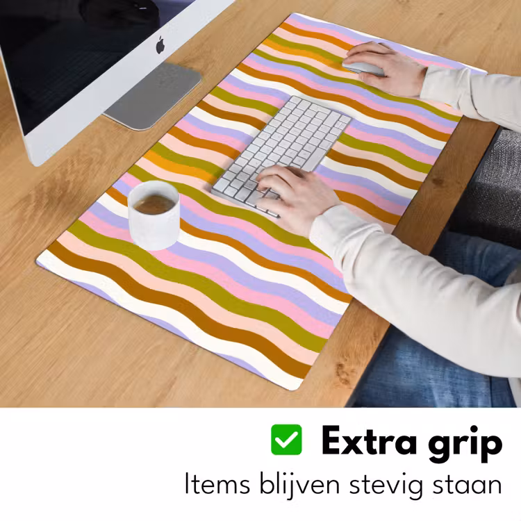 Bureau onderlegger - lijnen - Golven - Pastelkleuren - Patroon — 5