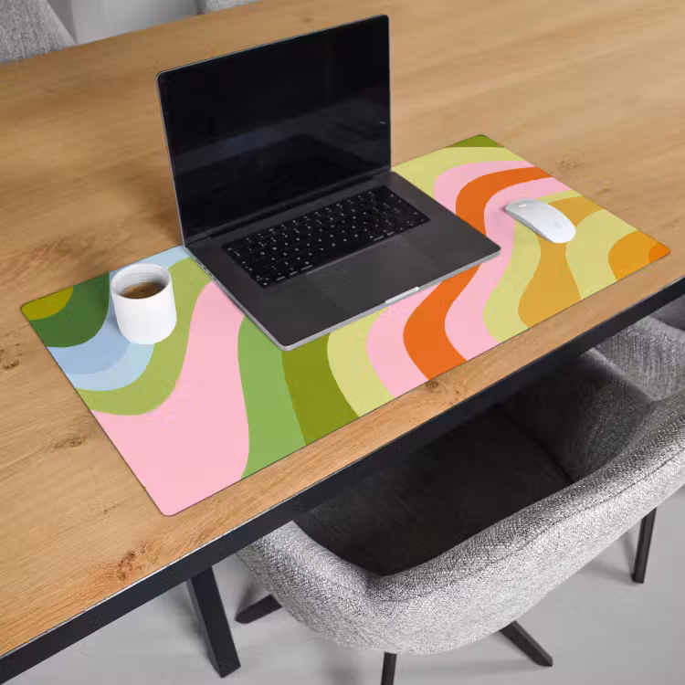 Bureau onderlegger - Lijnen - Pasteltinten - Golvend — 2