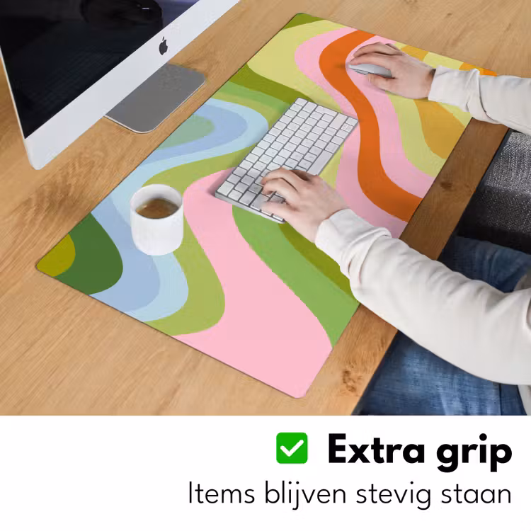Bureau onderlegger - Lijnen - Pasteltinten - Golvend — 5