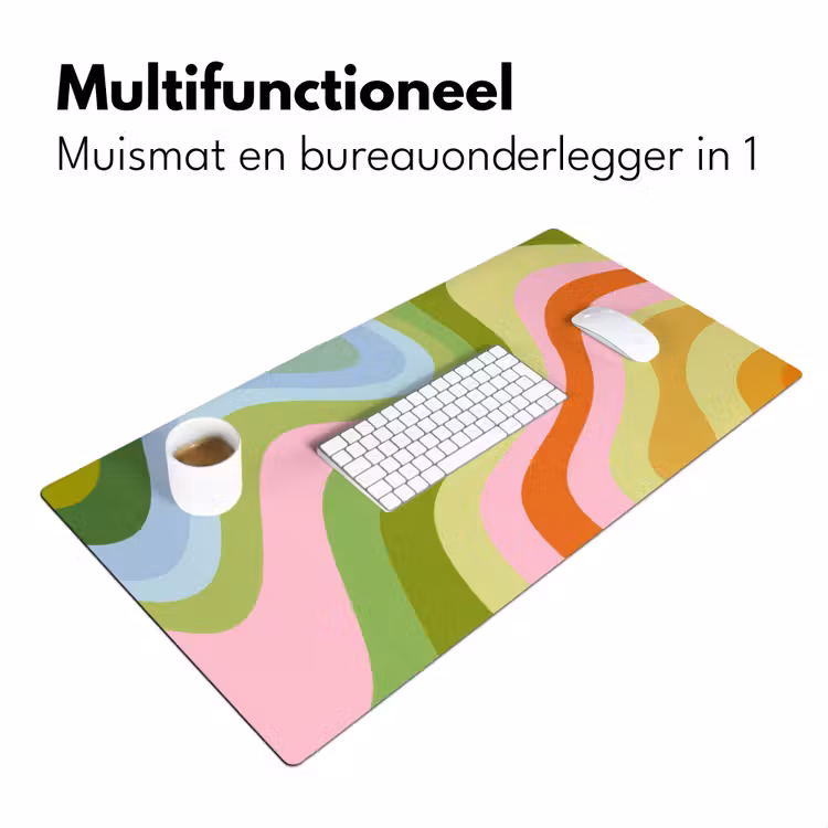 Bureau onderlegger - Lijnen - Pasteltinten - Golvend — 6